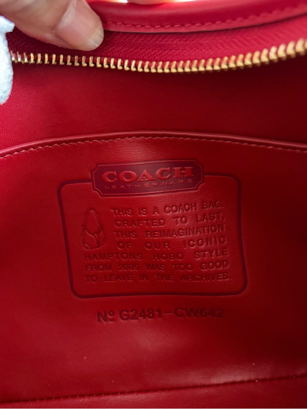 Coach Hamptons Hobo - Red NWT - Picture 6 of 11